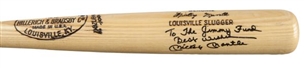 Mickey Mantle Hillerich & Bradsby Bat Signed to the Jimmy Fund